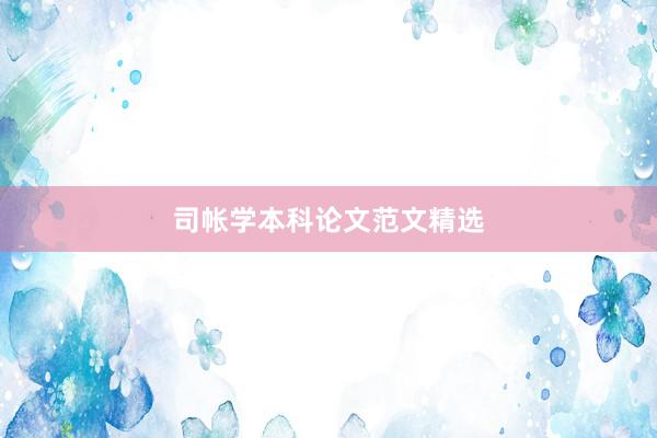 司帐学本科论文范文精选
